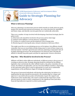 Guide to Strategic Planning for Advocacy