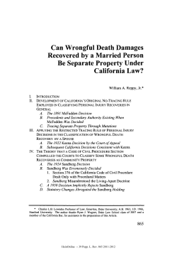 Can Wrongful Death Damages Recovered by a Married Person Be
