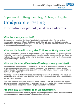 Urodynamics is the study of the bladder`s ability to hold and empty