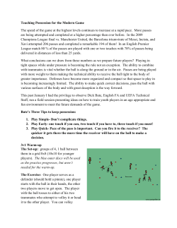 Teaching Possession for the Modern Game The speed of the game