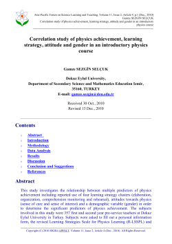 Correlation study of physics achievement, learning strategy, attitude