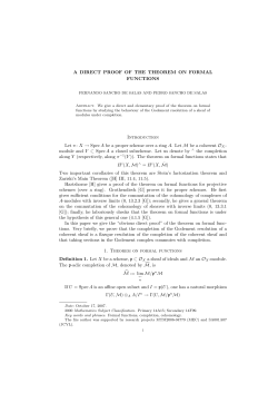 A DIRECT PROOF OF THE THEOREM ON FORMAL FUNCTIONS