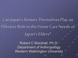Can Japan`s Seniors Themselves Play an Effective Role