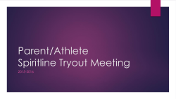Parent/Athlete Spiritline Tryout Meeting