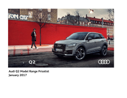 Audi Q2 Model Range Pricelist January 2017