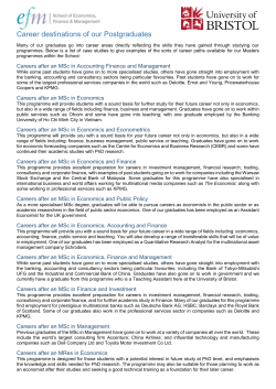Career destinations of our Postgraduates