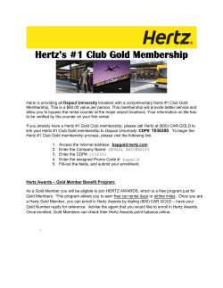 Hertz`s #1 Club Gold Membership