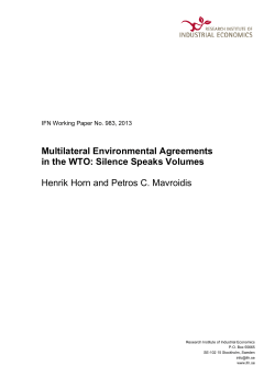Multilateral Environmental Agreements in the WTO: Silence Speaks