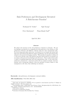 Risk Preferences and Development Revisited A
