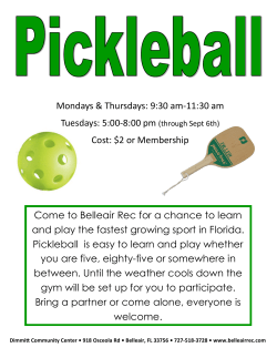 Come to Belleair Rec for a chance to learn and play the fastest