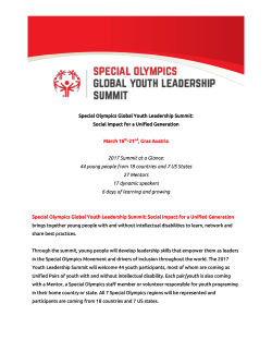 Special Olympics Global Youth Leadership Summit: Social Impact