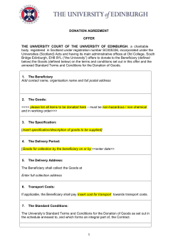 University of Edinburgh Donation Template