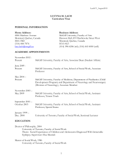 Lucyna M. Lach - McGill University