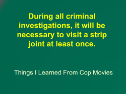 Things I Learned From Cop Movies