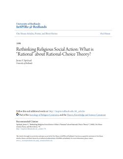about Rational-Choice Theory? - InSPIRe @ Redlands
