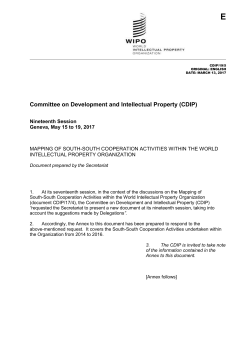 Mapping of South-South Cooperation Activities within the