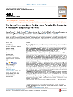 The Surgical Learning Curve for One-stage Anterior Urethroplasty: A