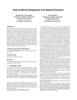 How Artificial Ontogenies Can Retard Evolution - DEMO