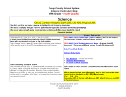 Curriculum Map - Troup County Schools