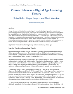 Connectivism as a Digital Age Learning Theory