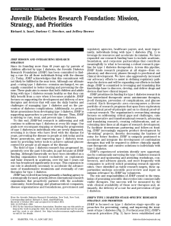 Juvenile Diabetes Research Foundation: Mission, Strategy, and