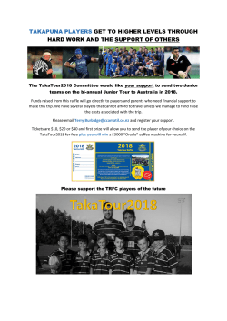 TAKAPUNA PLAYERS GET TO HIGHER LEVELS THROUGH HARD