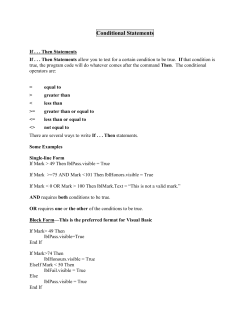 Conditional Statements