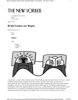 Brain Games are Bogus from New Yorker