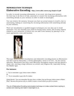 Elaborative Encoding Memorization