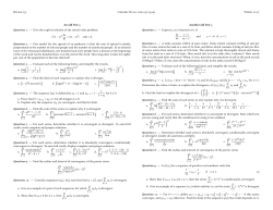 Review (  ) Calculus II (      -nyb-    /    ,    ) Winter An old Test Question