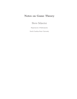Notes on Game Theory - NC State: WWW4 Server