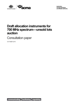 The 700 MHz band&mdash;unsold lots spectrum auction