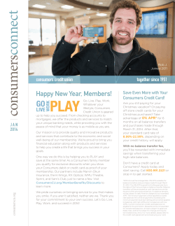 consum ers connect PLAY - Consumers Credit Union