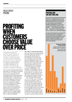Profiting when cuStomerS chooSe value over Price