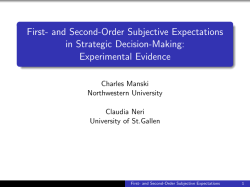 and Second-Order Subjective Expectations in