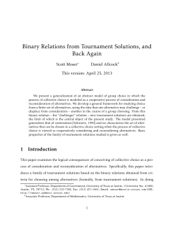 Binary Relations from Tournament Solutions, and