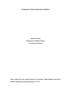 Quebec Voters and the National Question