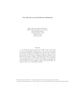 New Results on Local Inference Relations