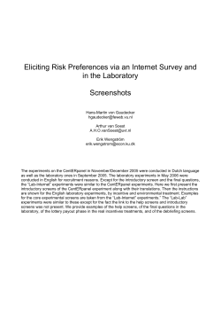 Eliciting Risk Preferences via an Internet Survey and in the