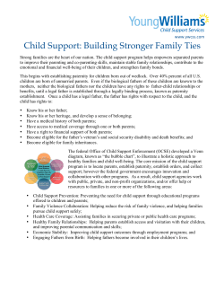 Child Support: Building Stronger Family Ties