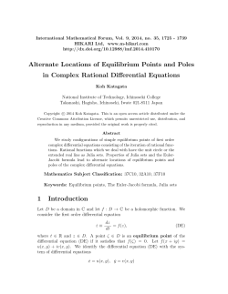 Alternate Locations of Equilibrium Points and Poles in