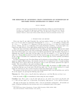 THE BEHAVIOR OF ASCENDING CHAIN CONDITIONS ON