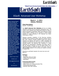 2011 Advanced User Workshop