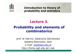 Lecture 3. Probability and elements of combinatorics