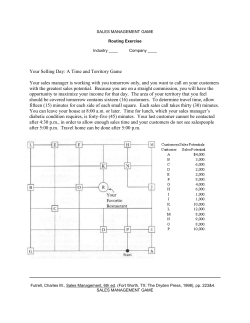 SALES MANAGEMENT GAME