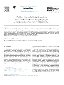Cash flow forecast for South African firms