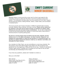 Baseball note - Swift Current Minor Ball