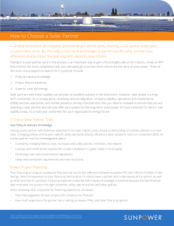 How to Choose a Solar Partner