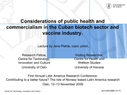 Considerations of public health and - NorLARNet