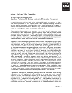 Crafting a Value Proposition By